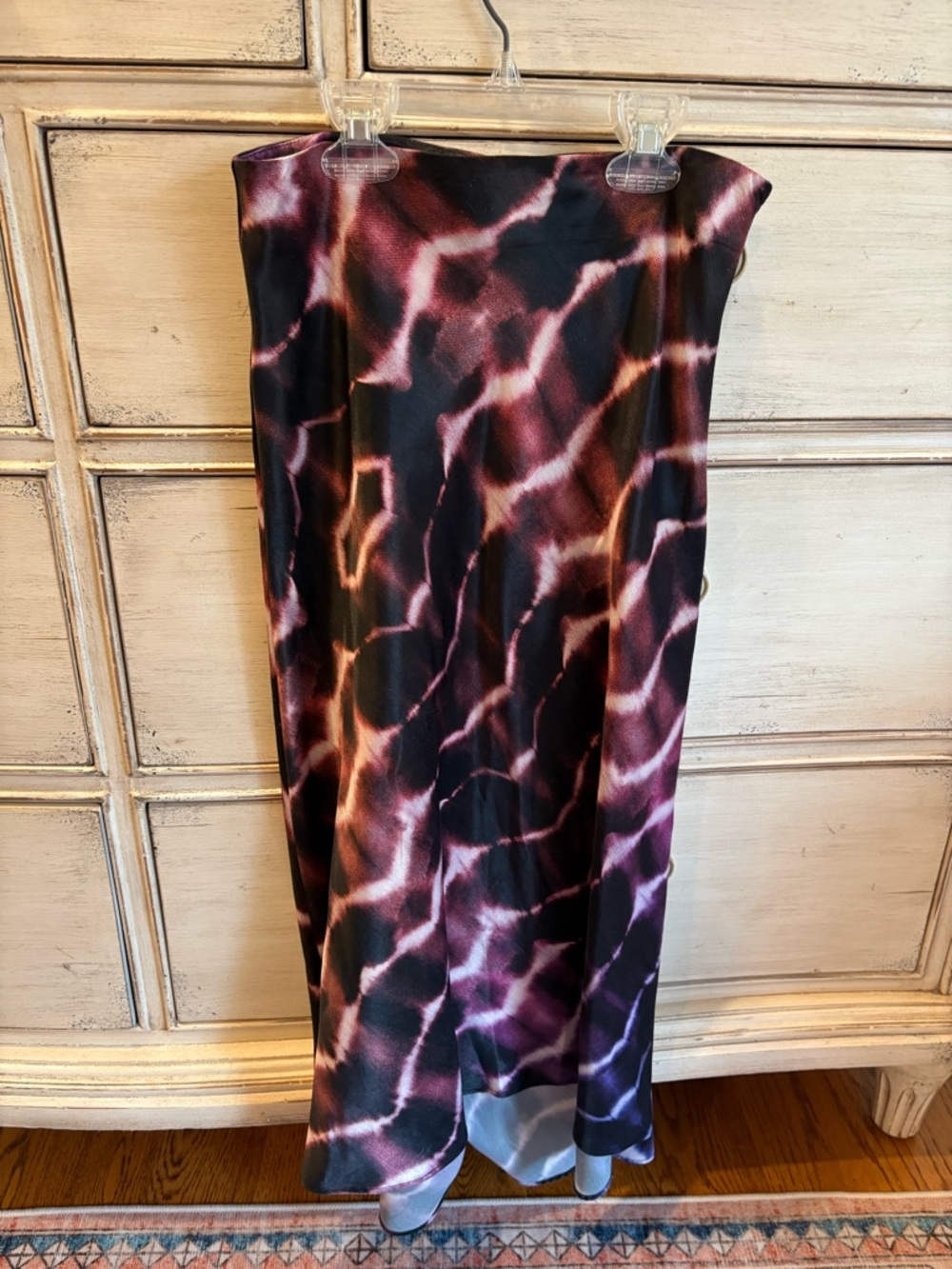 LPA Purple and Black Satin Maxi Skirt